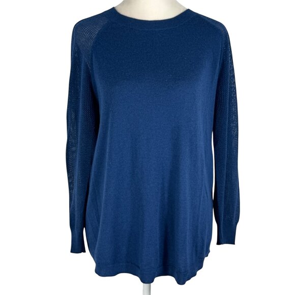 Super lightweight & soft! J. Crew Factory Blue Raglan Sleeve Sweater Size M - Picture 1 of 12